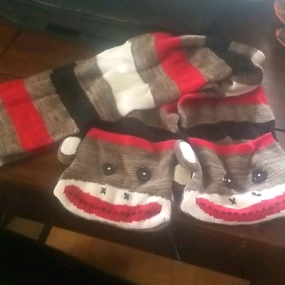 Sock monkey scarf